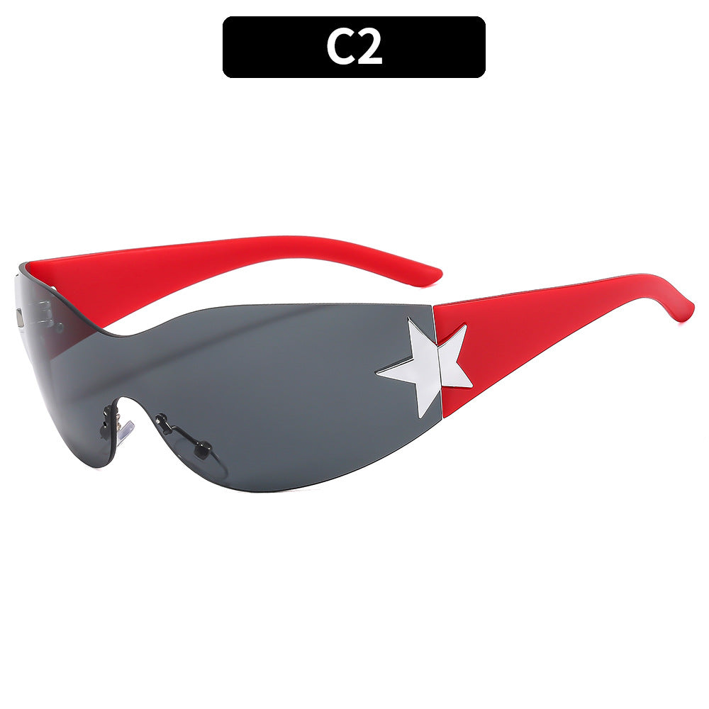Gafas de sol de decoración de estrellas de cinco puntas y2k para niños al por mayor Gafas de sol